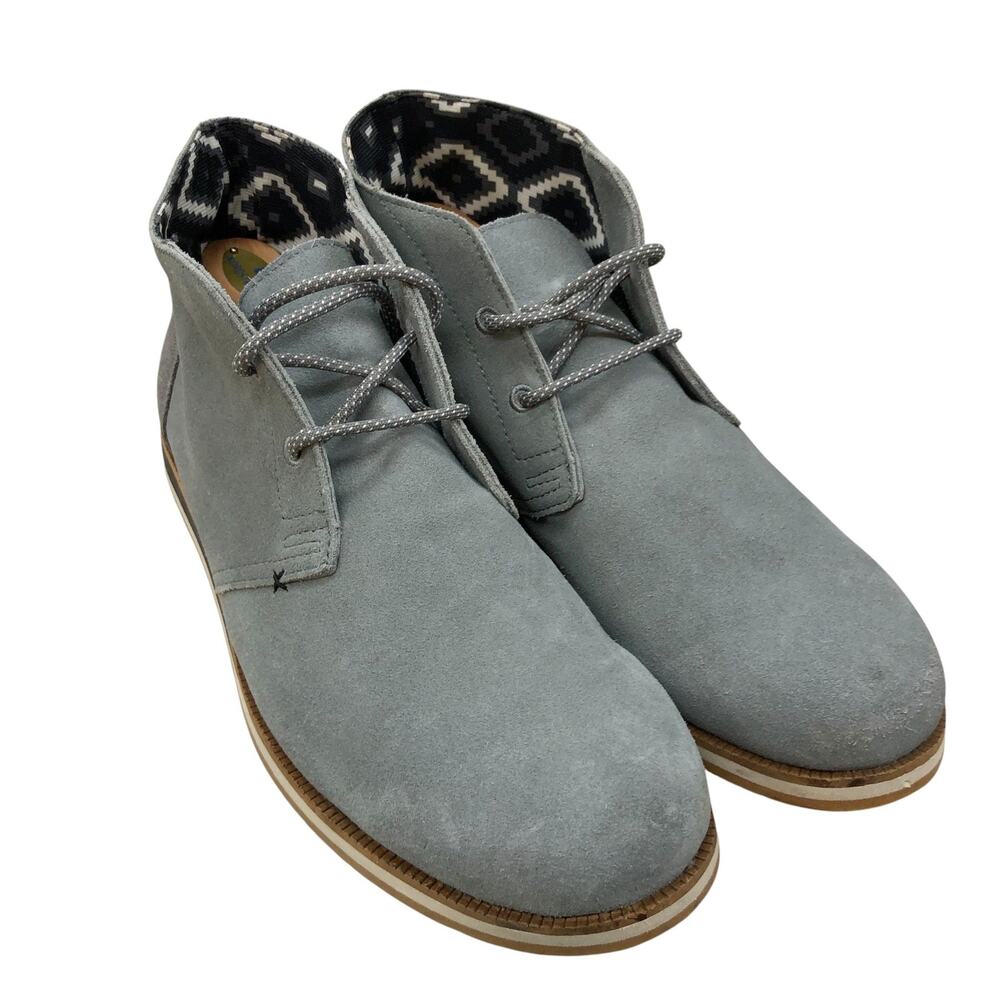 Hari Mari Chukka Boots Mens 12 Gray Suede Desert Casual Lined Lace Up Patterned